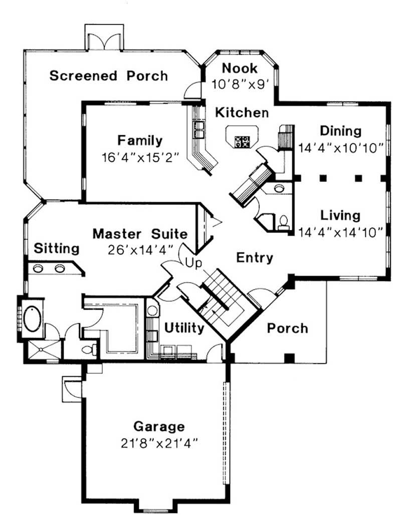 Floor Plan First Story of Mediterranean Plan #108-1367