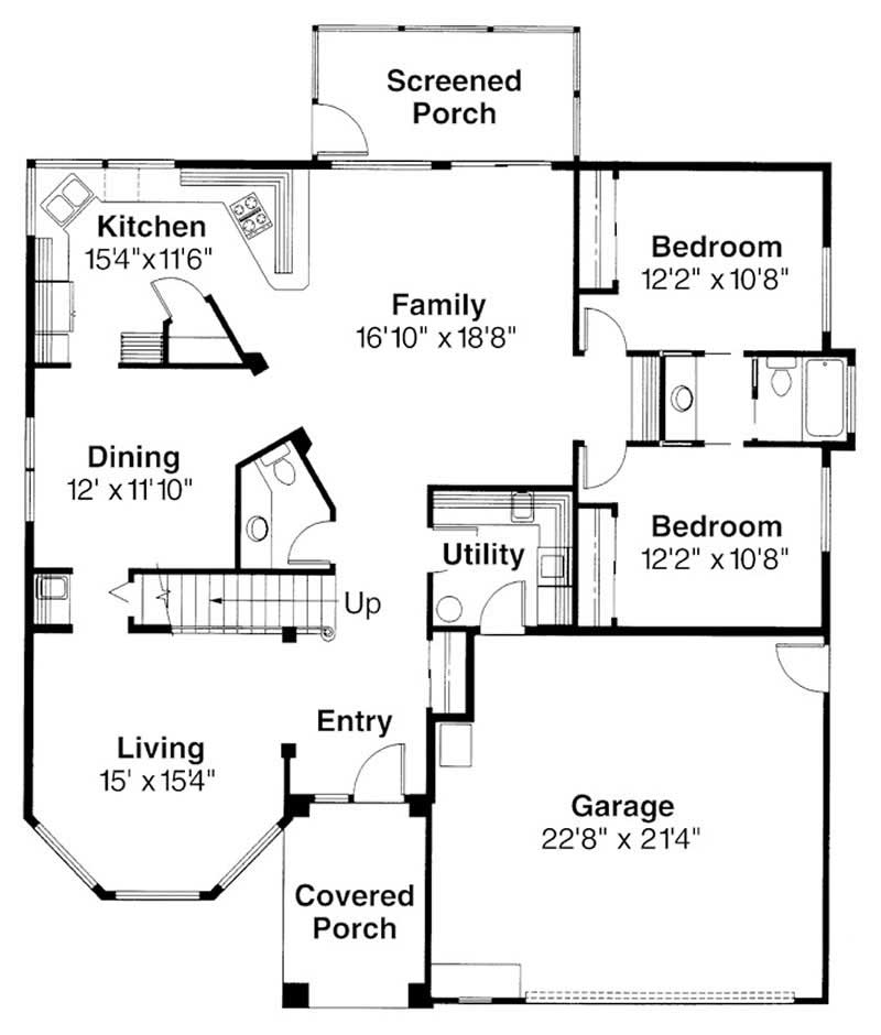 Floor Plan First Story of Mediterranean Plan #108-1369
