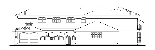 Home Plan Left Elevation of this 5-Bedroom,3327 Sq Ft Plan -108-1370
