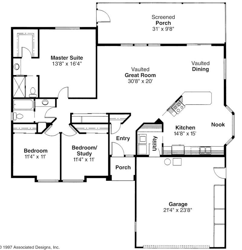 Floor Plan First Story of Mediterranean Plan #108-1372