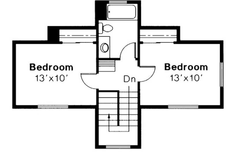 Floor Plan Second Story of Mediterranean Plan #108-1373