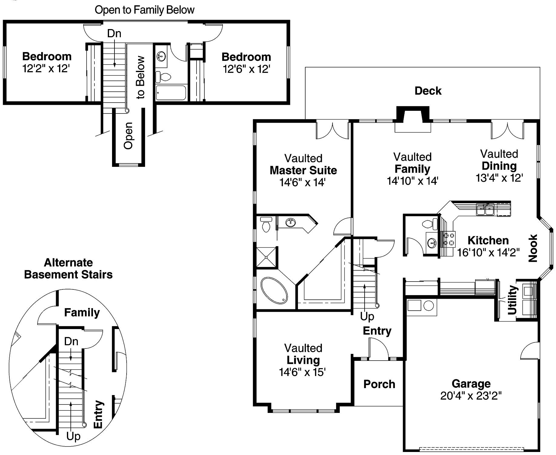 Floor Plan First Story of Traditional Plan #108-1374