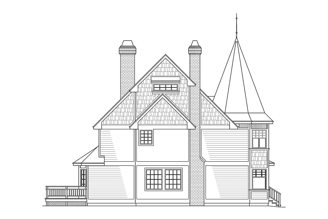 Home Plan Left Elevation of this 3-Bedroom,2371 Sq Ft Plan -108-1378