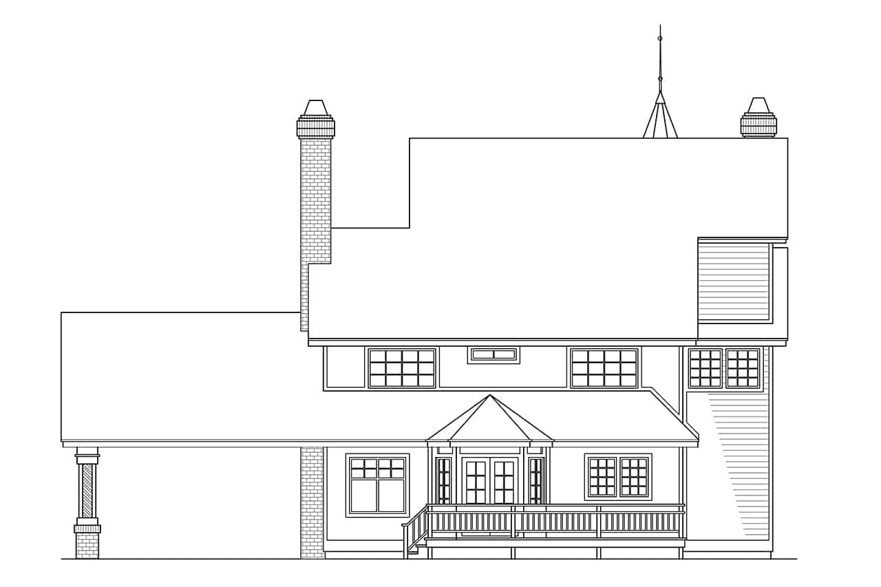 Home Plan Rear Elevation of this 3-Bedroom,2371 Sq Ft Plan -108-1378
