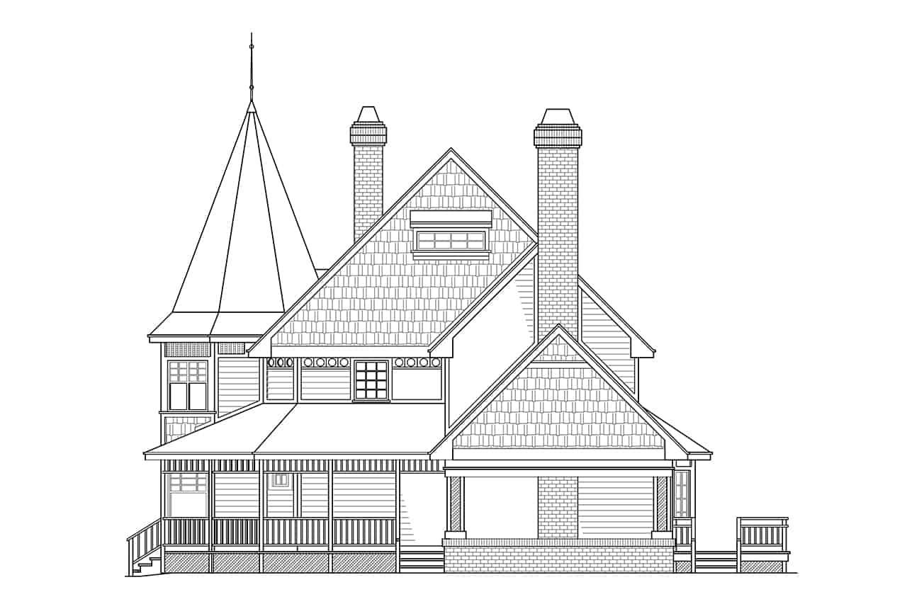Home Plan Right Elevation of this 3-Bedroom,2371 Sq Ft Plan -108-1378