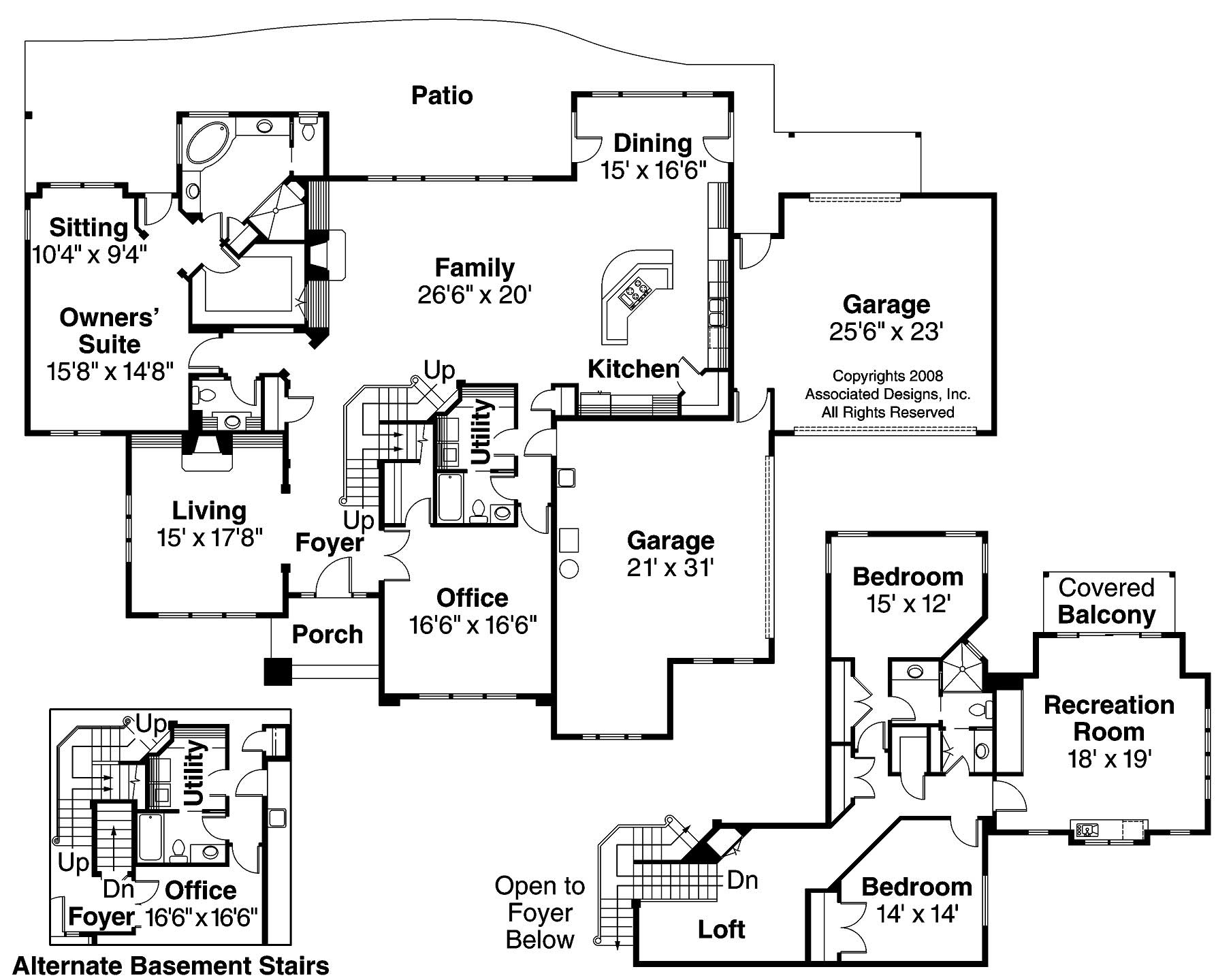 Floor Plan First Story of Contemporary Plan #108-1383
