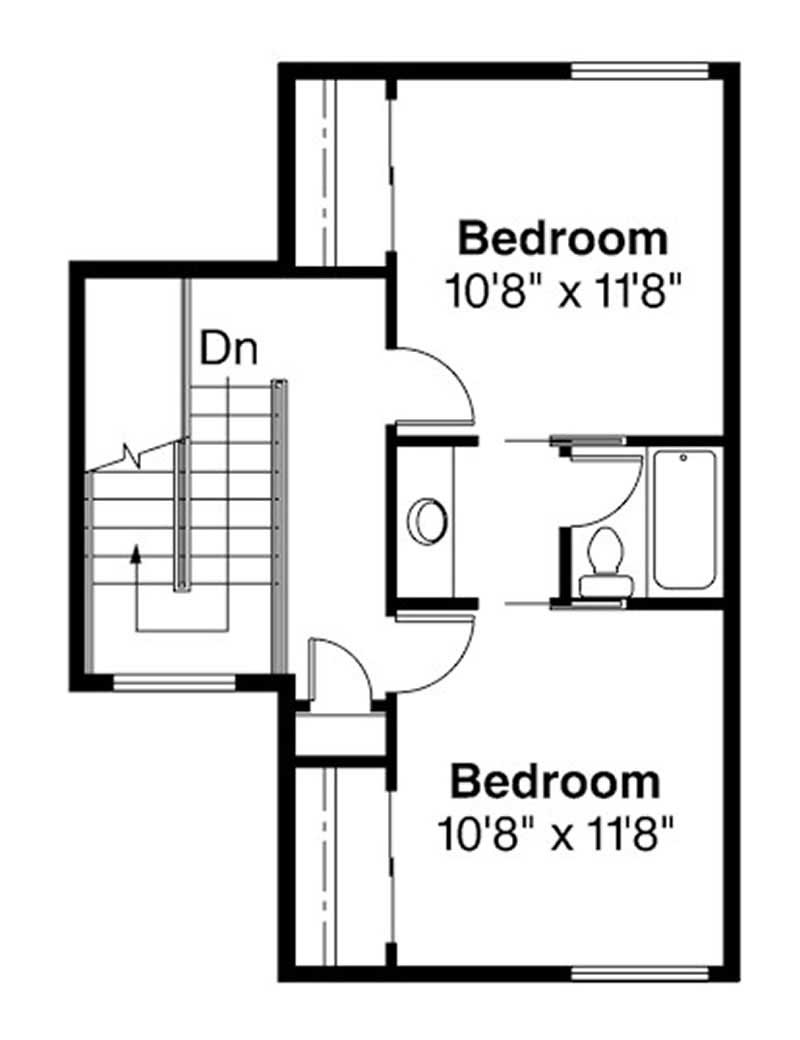 Floor Plan Second Story of Mediterranean Plan #108-1387