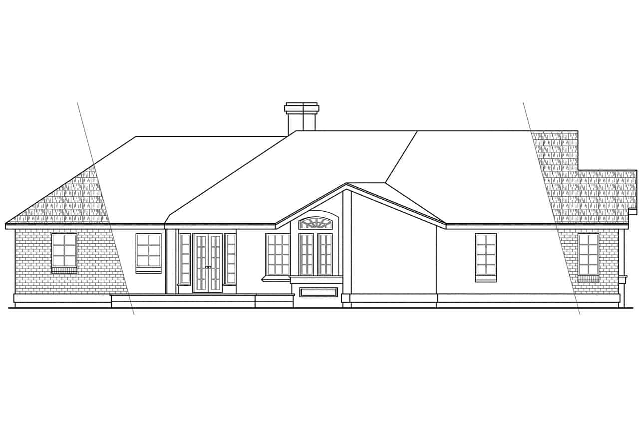 Home Plan Left Elevation of this 3-Bedroom,2630 Sq Ft Plan -108-1388