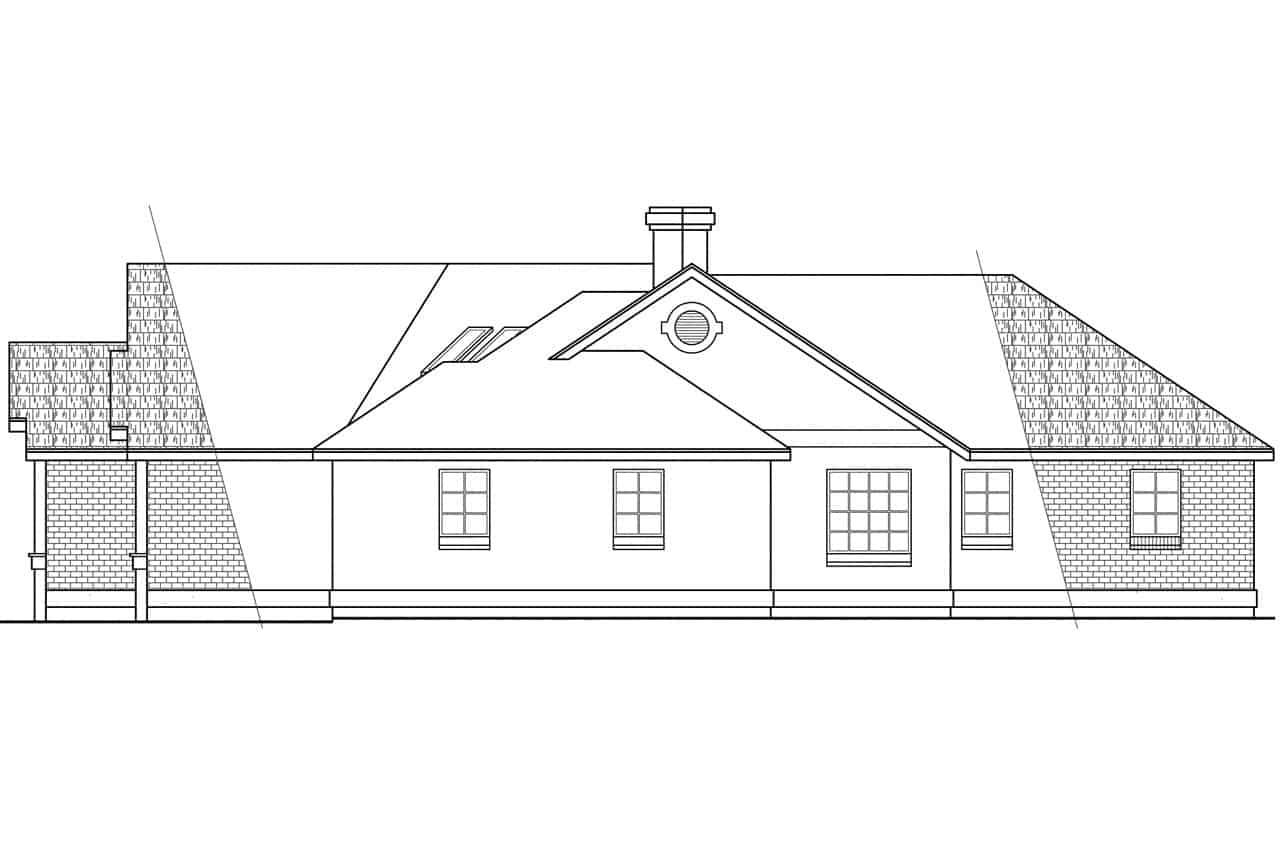 Home Plan Right Elevation of this 3-Bedroom,2630 Sq Ft Plan -108-1388