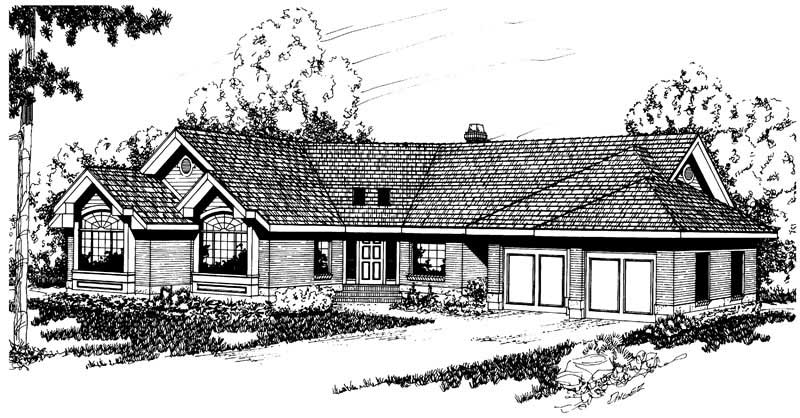 Front View of this 3-Bedroom, 2630 Sq Ft Plan - 108-1388