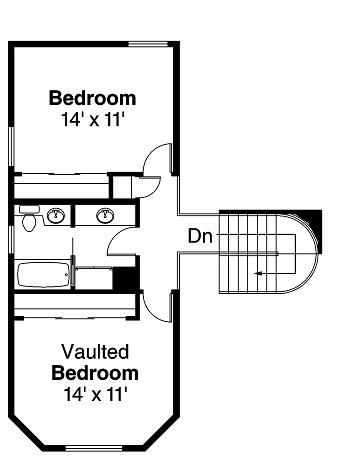 Floor Plan Second Story of Country Plan #108-1389