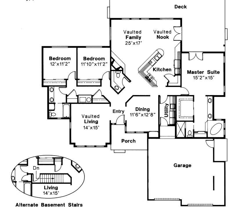 Floor Plan First Story of Contemporary Plan #108-1391