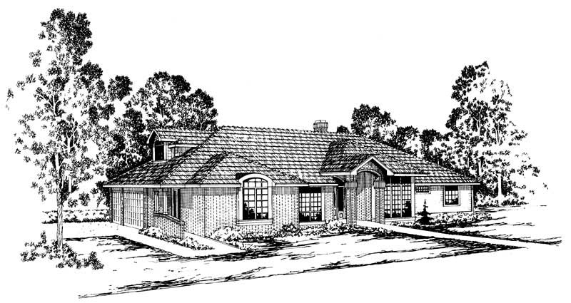 Front View of this 3-Bedroom, 2950 Sq Ft Plan - 108-1393