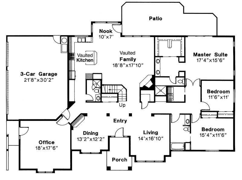 Floor Plan First Story of Contemporary Plan #108-1393