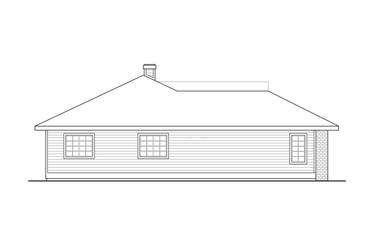 Home Plan Left Elevation of this 3-Bedroom,2022 Sq Ft Plan -108-1395