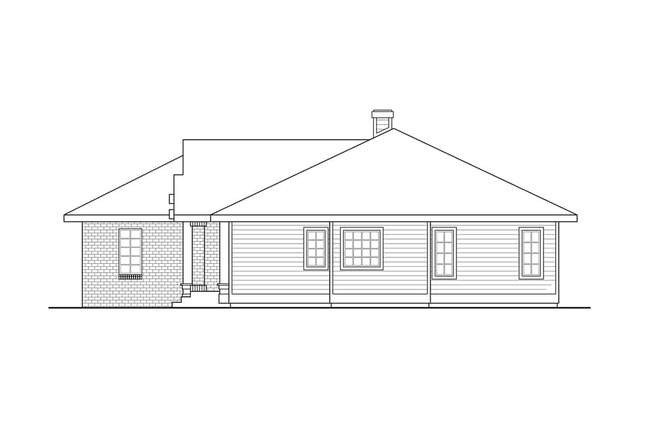 Home Plan Right Elevation of this 3-Bedroom,2022 Sq Ft Plan -108-1395