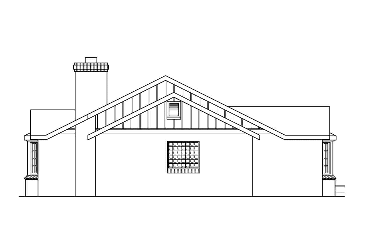 Home Plan Right Elevation of this 4-Bedroom,2568 Sq Ft Plan -108-1400
