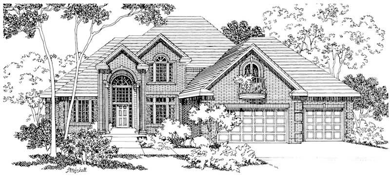 Front elevation of Traditional home (ThePlanCollection: House Plan #108-1401)