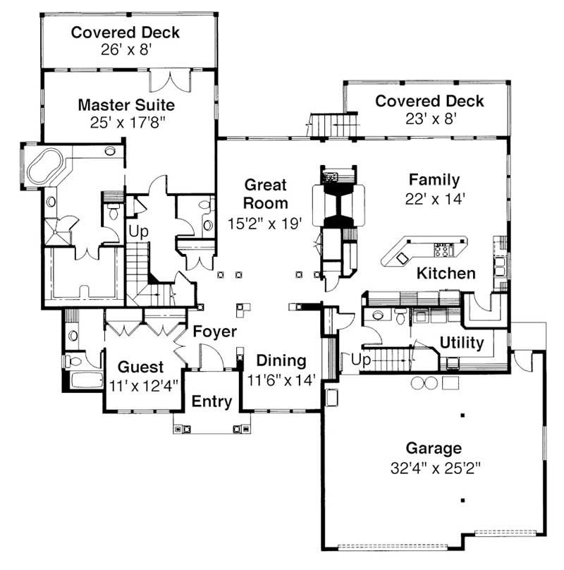 Floor Plan First Story of Plan #108-1401