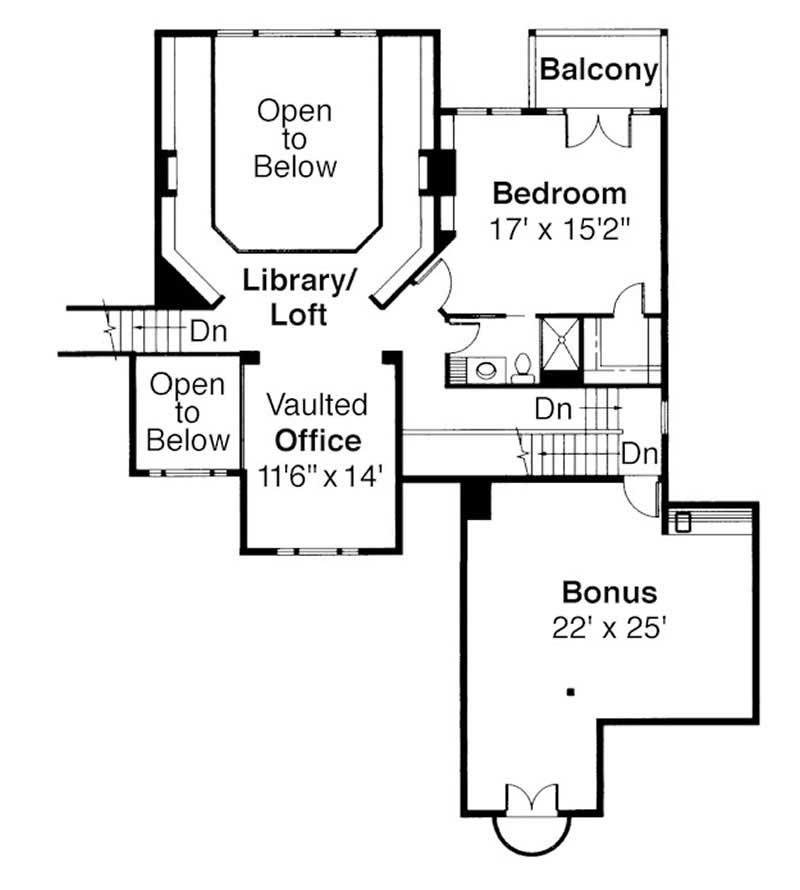 Floor Plan Second Story of Plan #108-1401