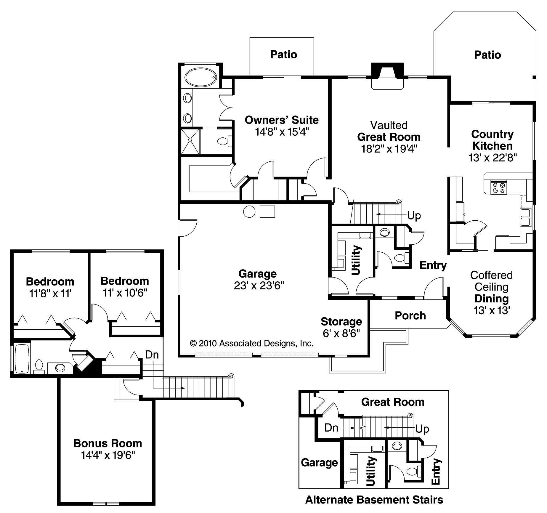 Floor Plan First Story of Contemporary Plan #108-1402
