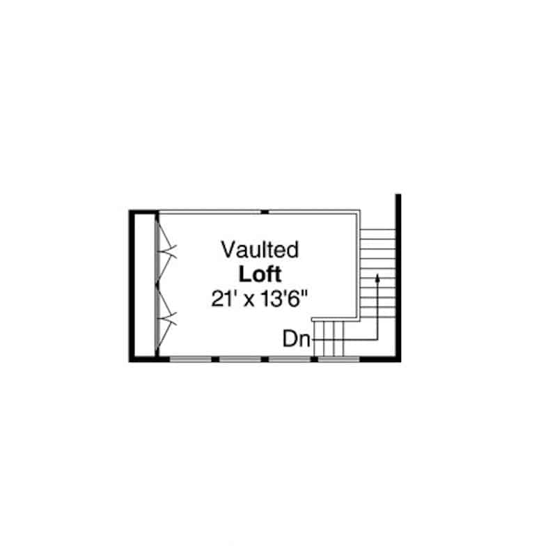 Floor Plan Third Story of Multi-Level Plan #108-1406