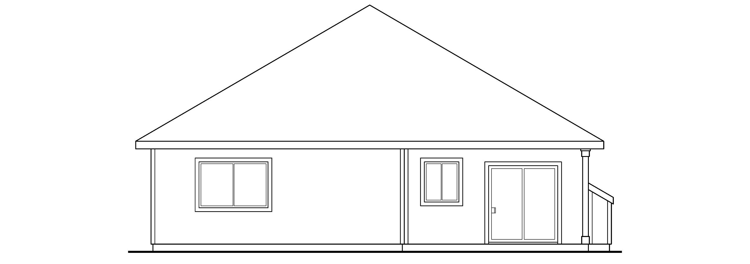 Home Plan Rear Elevation of this 3-Bedroom,1348 Sq Ft Plan -108-1407