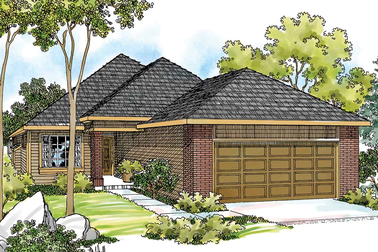 Ranch home (ThePlanCollection: Plan #108-1407)