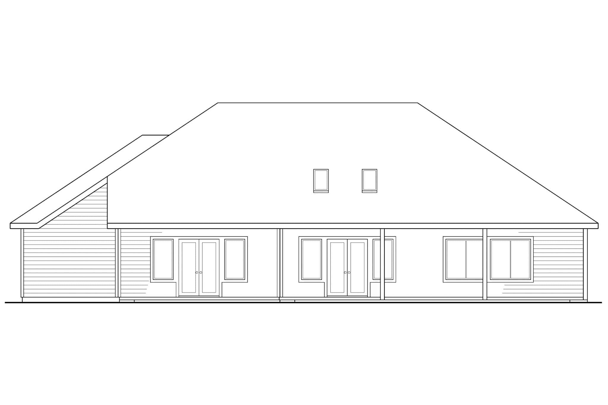 Home Plan Rear Elevation of this 3-Bedroom,2274 Sq Ft Plan -108-1409