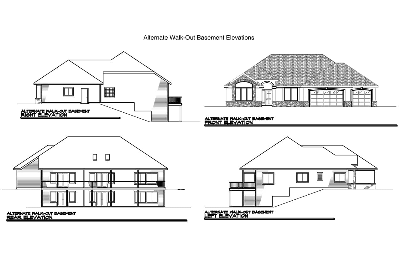 Home Plan Elevations of this 3-Bedroom,2274 Sq Ft Plan -108-1409
