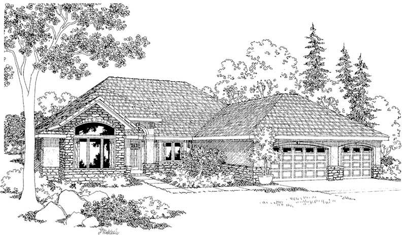 Front View of this 3-Bedroom, 2274 Sq Ft Plan - 108-1409