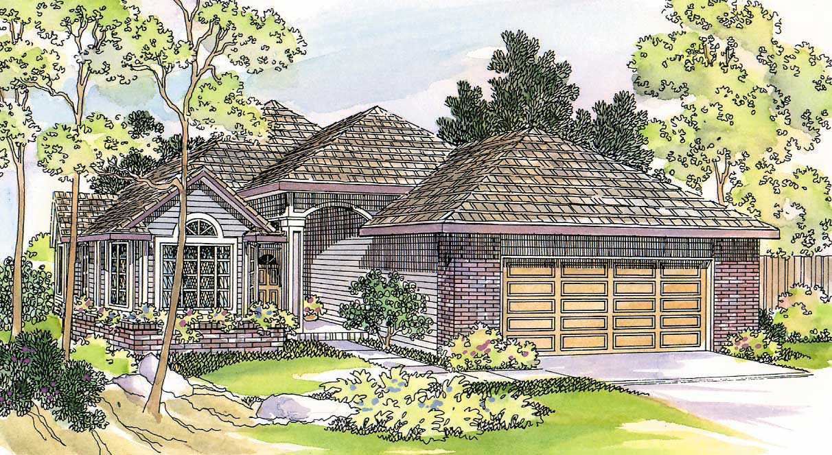 This image shows the Traditional Style for this set of house plans.