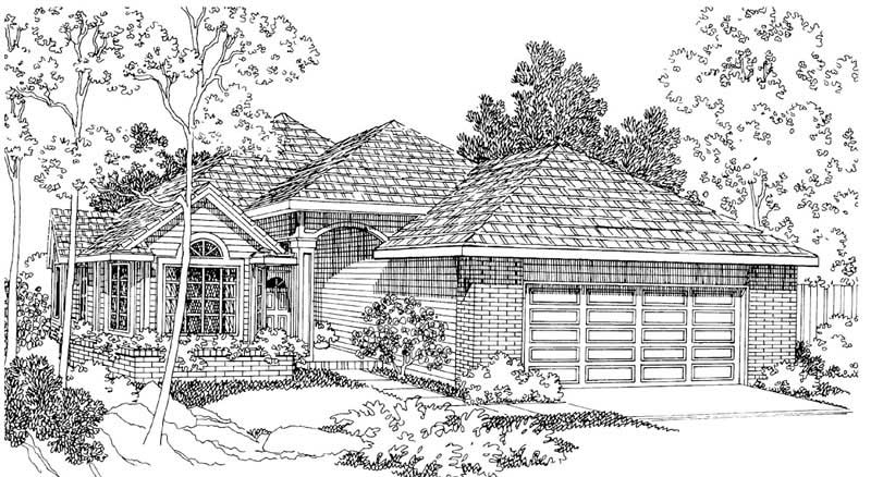 Front View of this 3-Bedroom, 1743 Sq Ft Plan - 108-1410