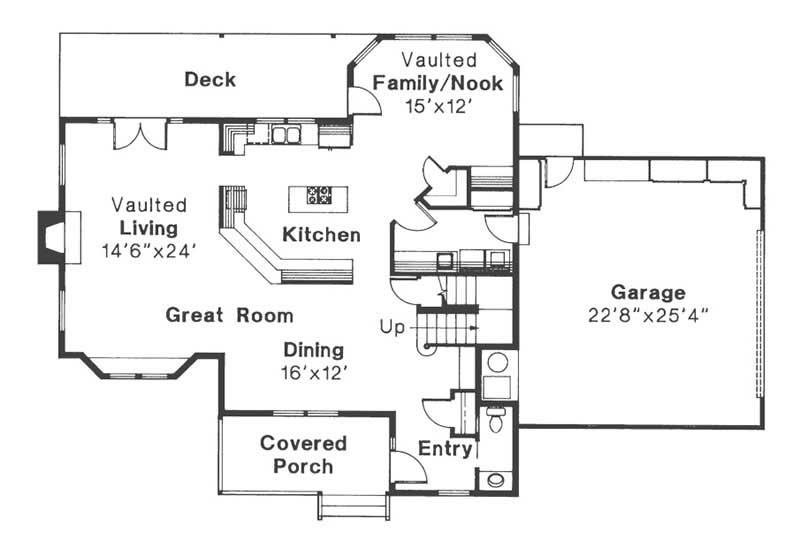 Floor Plan First Story of Country Plan #108-1414