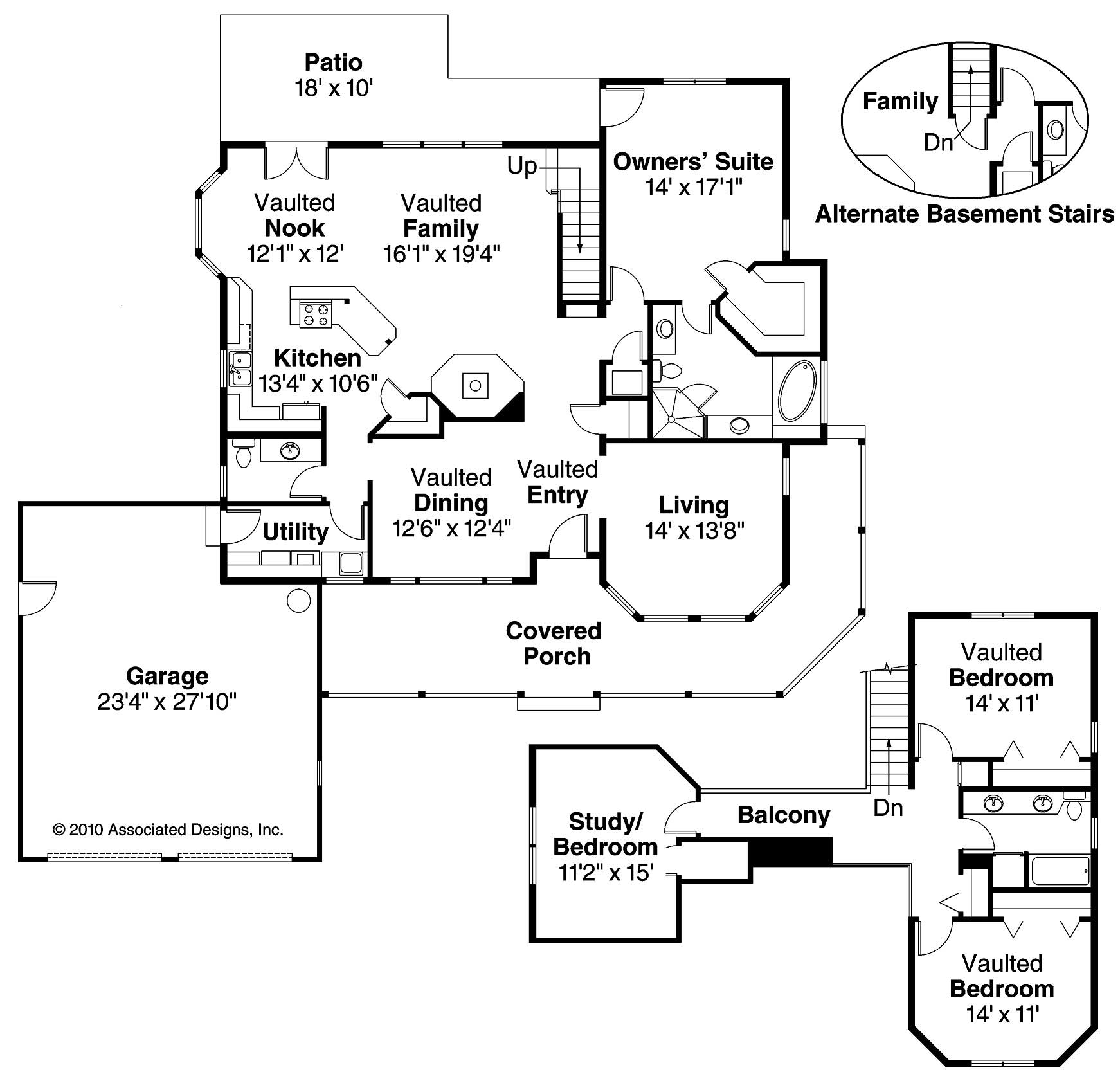 Floor Plan First Story of Country Plan #108-1415