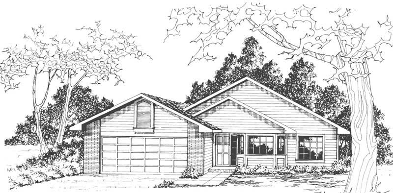 Front View of this 3-Bedroom, 1415 Sq Ft Plan - 108-1418