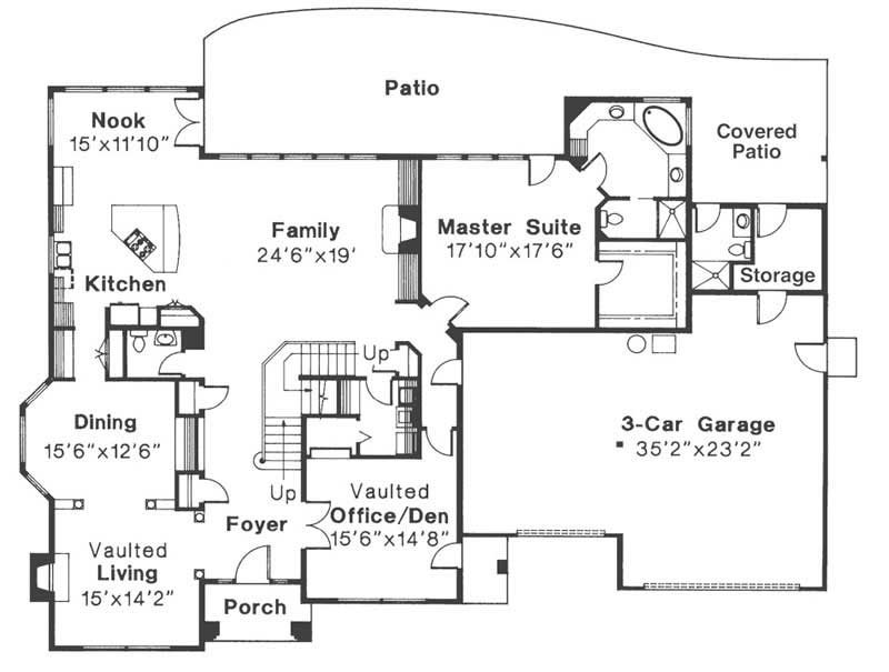 Floor Plan First Story of Transitional Plan #108-1420