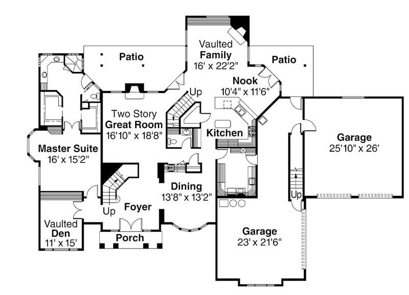 Floor Plan First Story of Contemporary Plan #108-1424