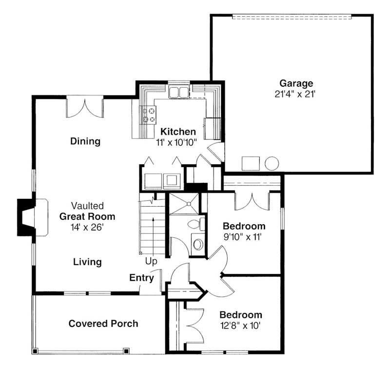 Floor Plan First Story of Country Plan #108-1425