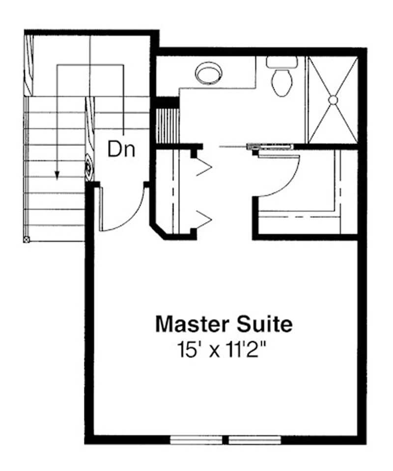 Floor Plan Second Story of Country Plan #108-1425