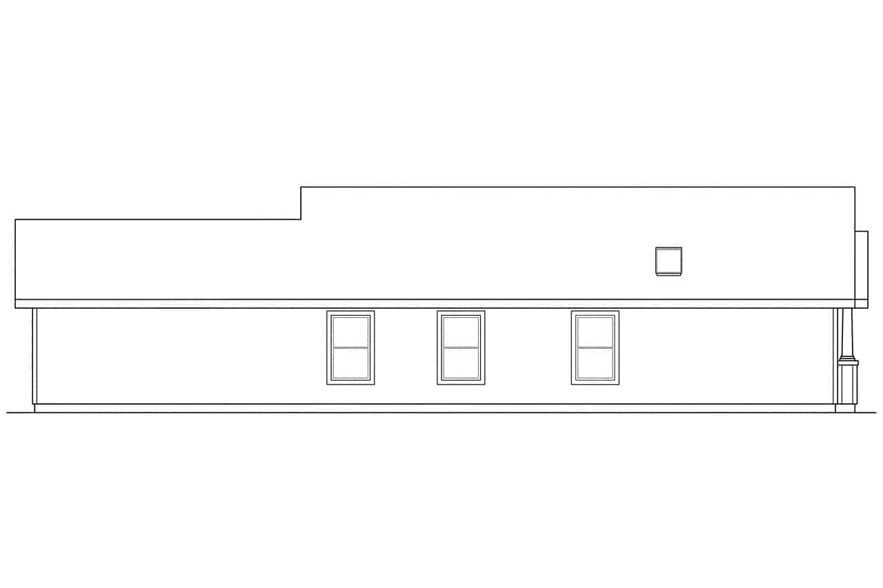 Home Plan Left Elevation of this 3-Bedroom,1242 Sq Ft Plan -108-1426