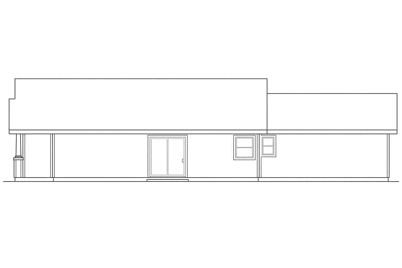Home Plan Right Elevation of this 3-Bedroom,1242 Sq Ft Plan -108-1426