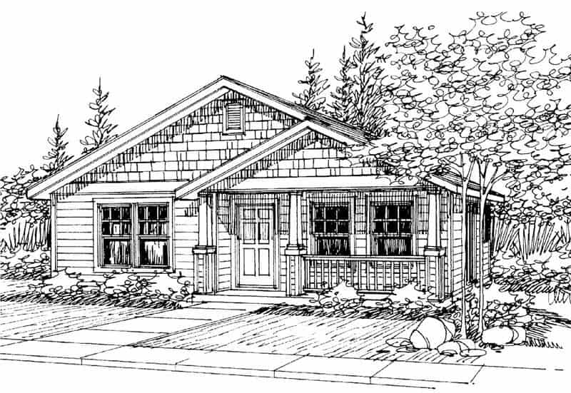 Front View of this 3-Bedroom, 1242 Sq Ft Plan - 108-1426