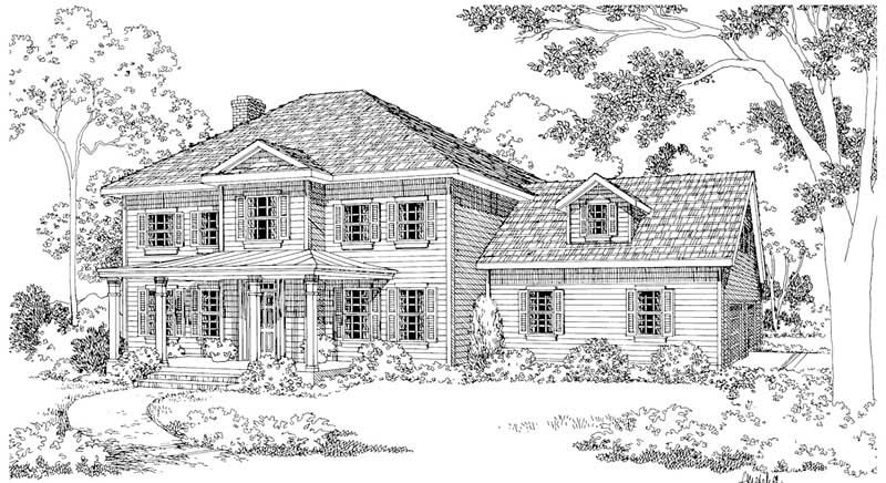 Front View of this 4-Bedroom, 2304 Sq Ft Plan - 108-1427