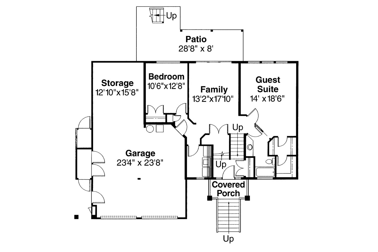 Floor Plan Second Story of Contemporary Plan #108-1435