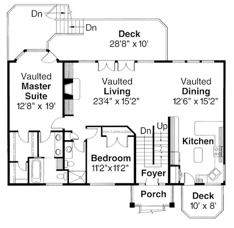 Floor Plan First Story of Contemporary Plan #108-1435