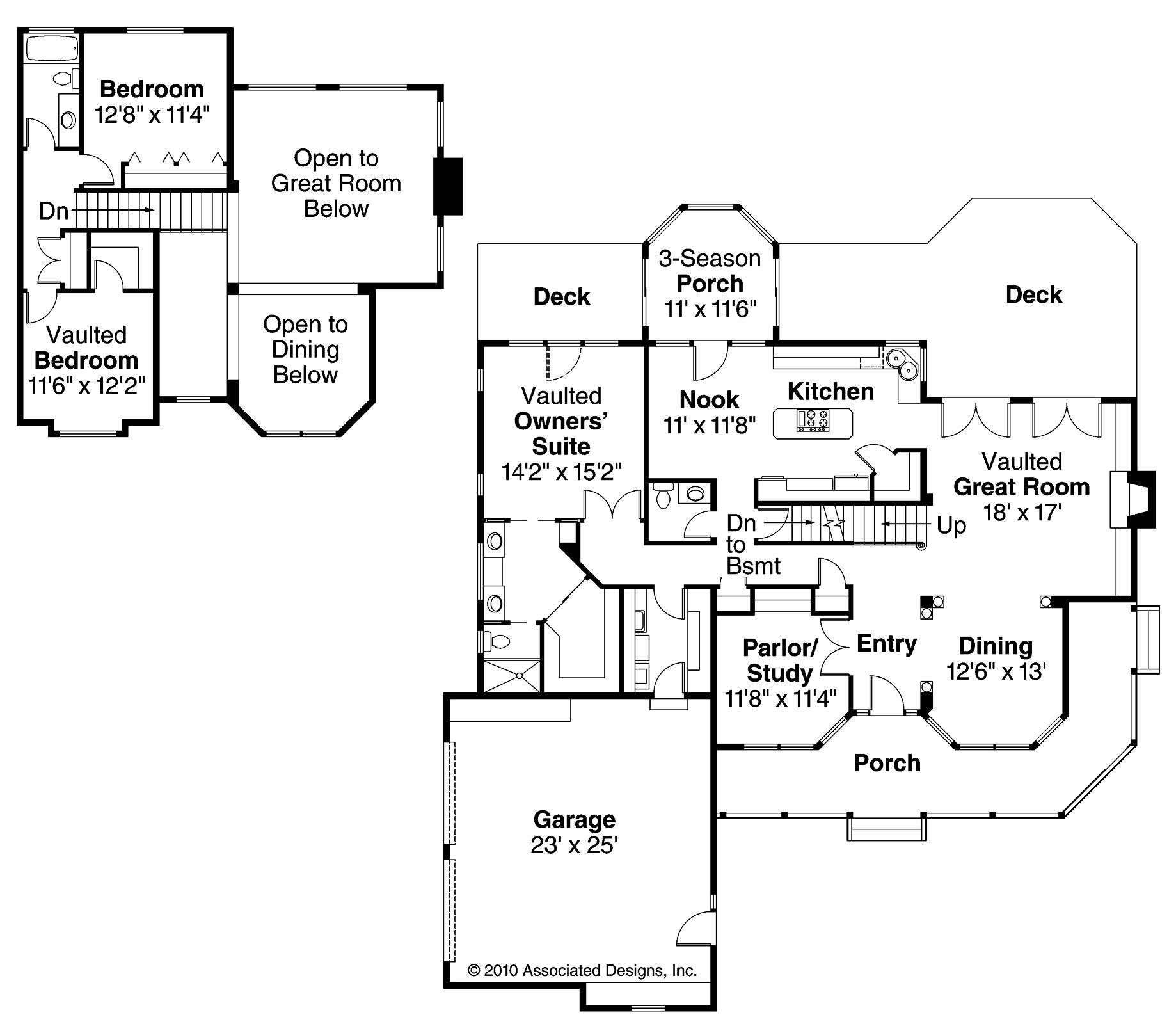 Floor Plan First Story of Country Plan #108-1437