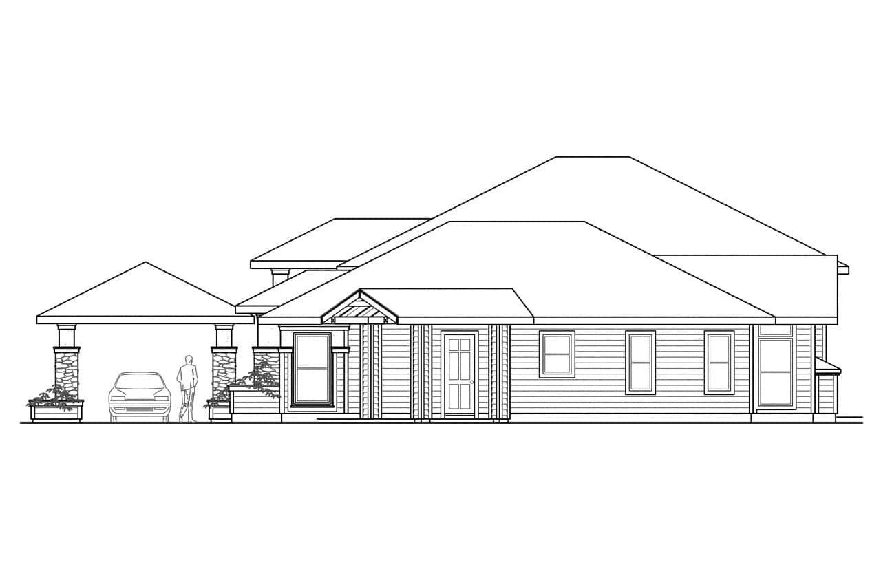 Home Plan Right Elevation of this 3-Bedroom,3065 Sq Ft Plan -108-1438