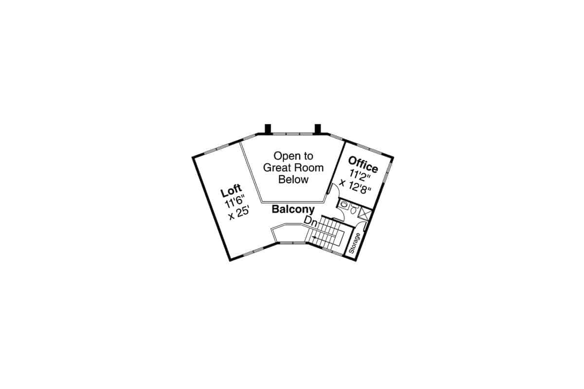 Upper Level of Contemporary Plan #108-1441