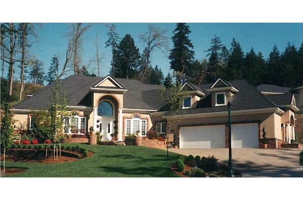 Front elevation of European home (ThePlanCollection: House Plan #108-1443)